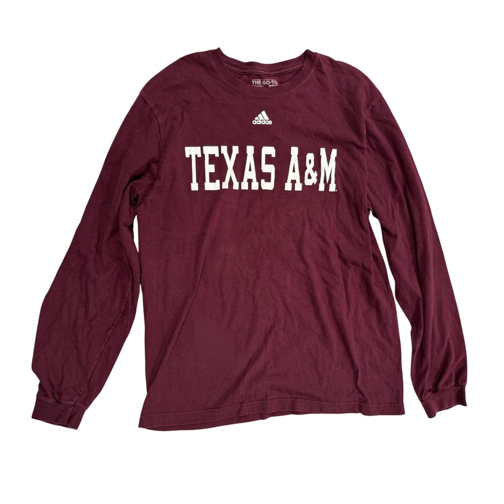 Adidas Texas A&M Aggies Long Sleeve Shirt Maroon Sports NCAA Football Adult L
